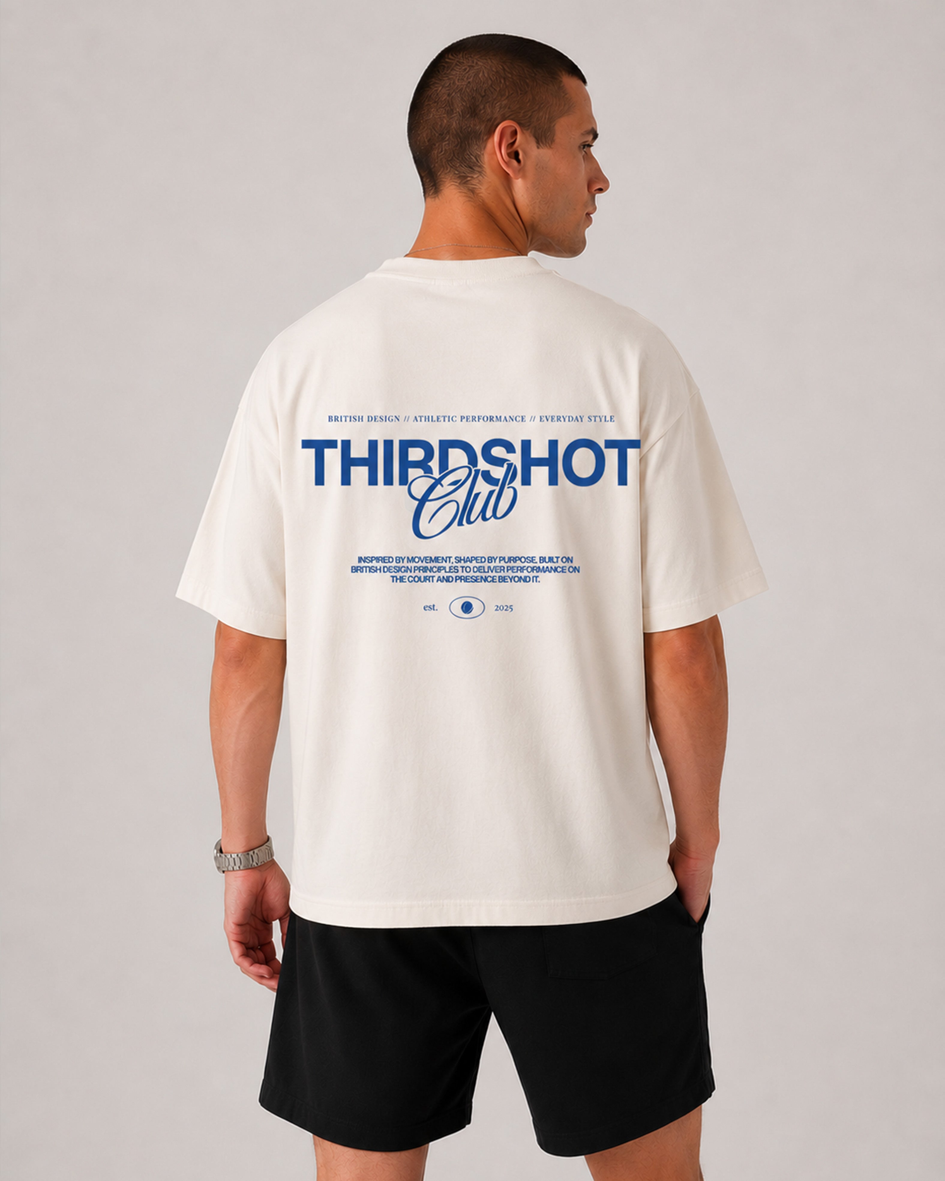 Third Shot Founded Box Tee - Ecru and Blue