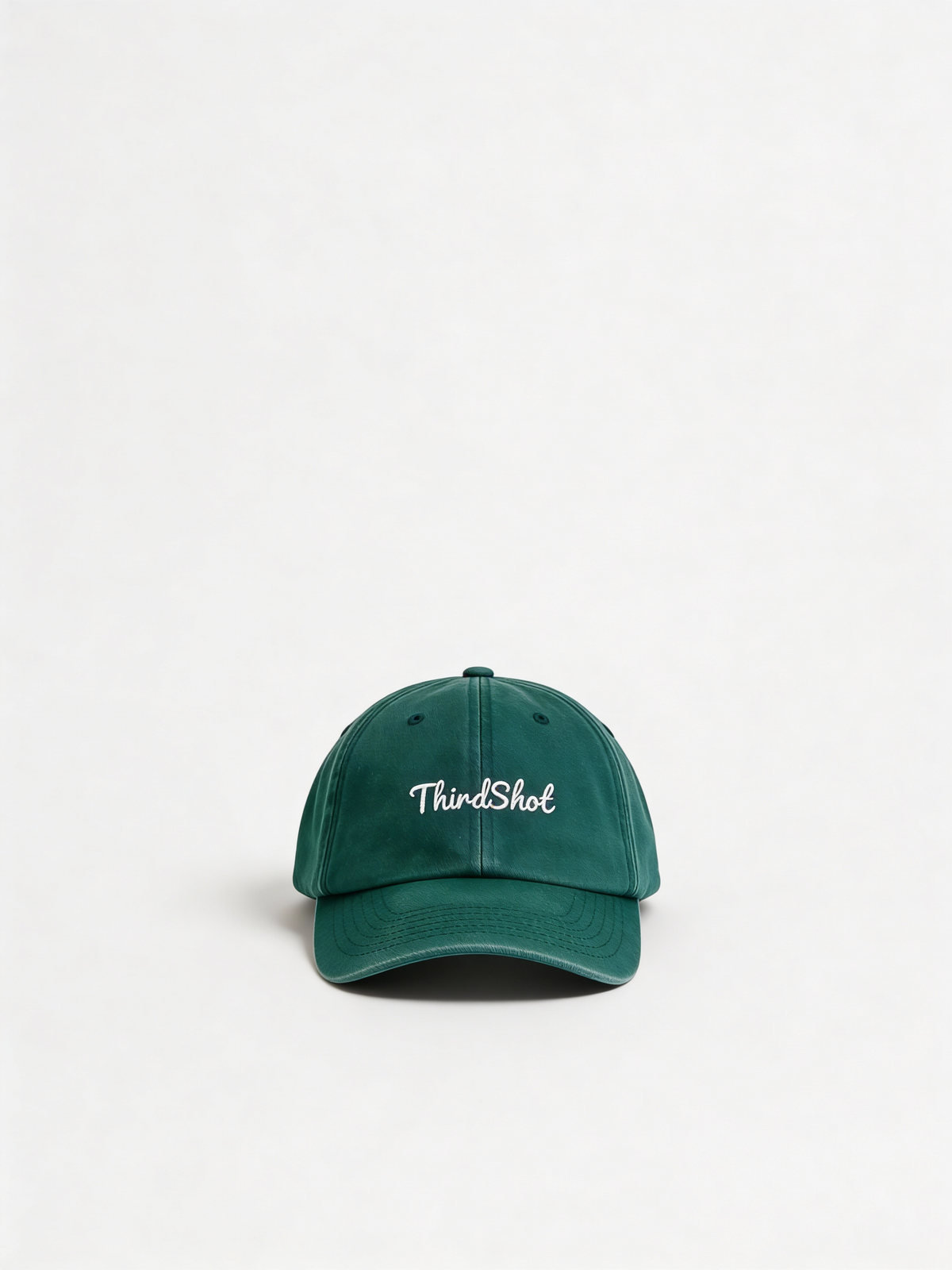 Vintage Wash Cap in forest green with white ThirdShot embroidery