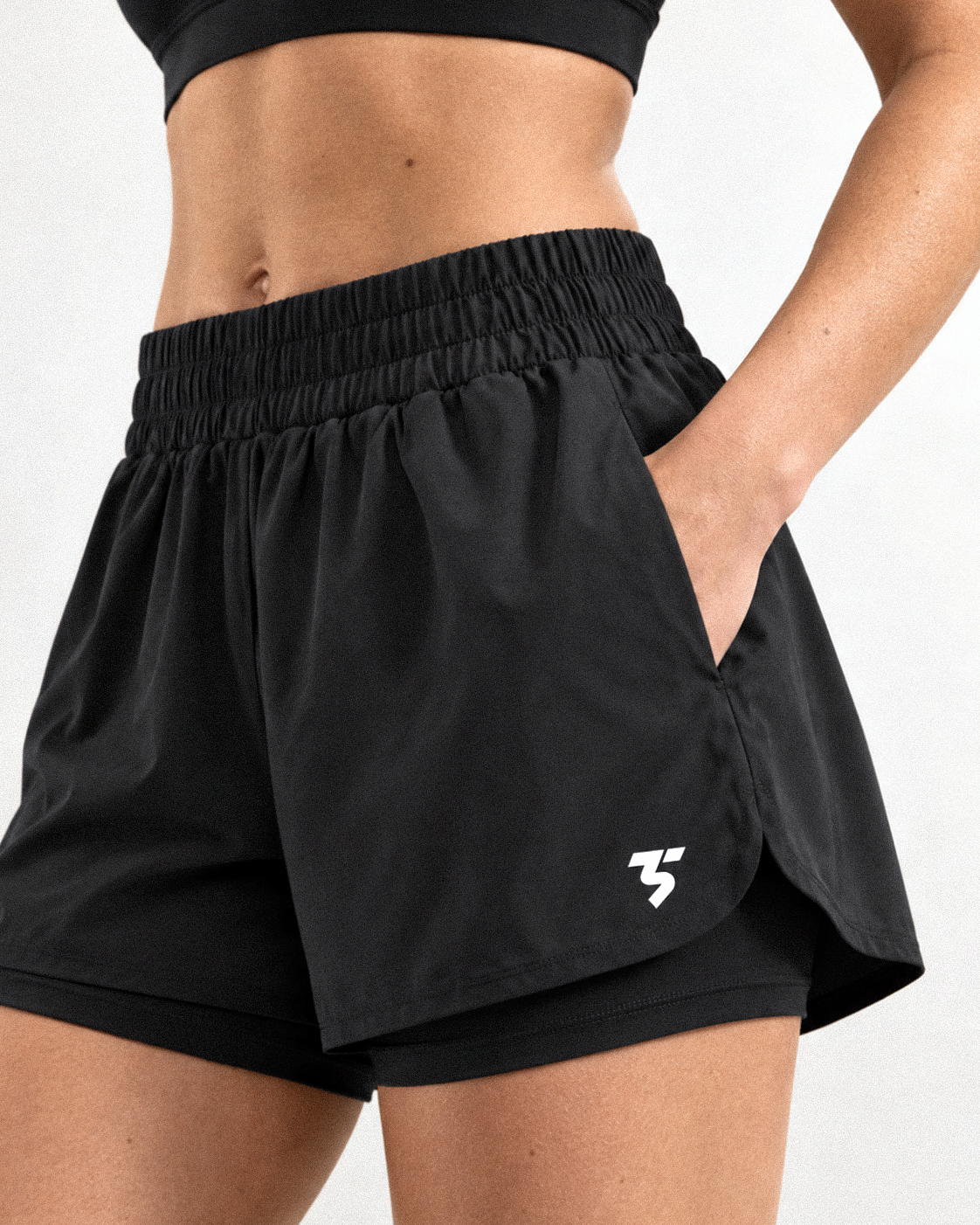 Women's Double-Layer Shorts - Black