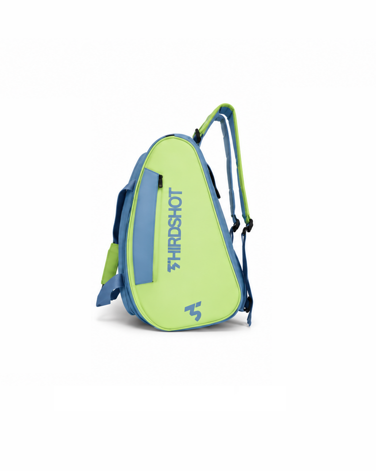 The Miami Court Bag – sky blue & lime green padel and pickleball court bag – side view