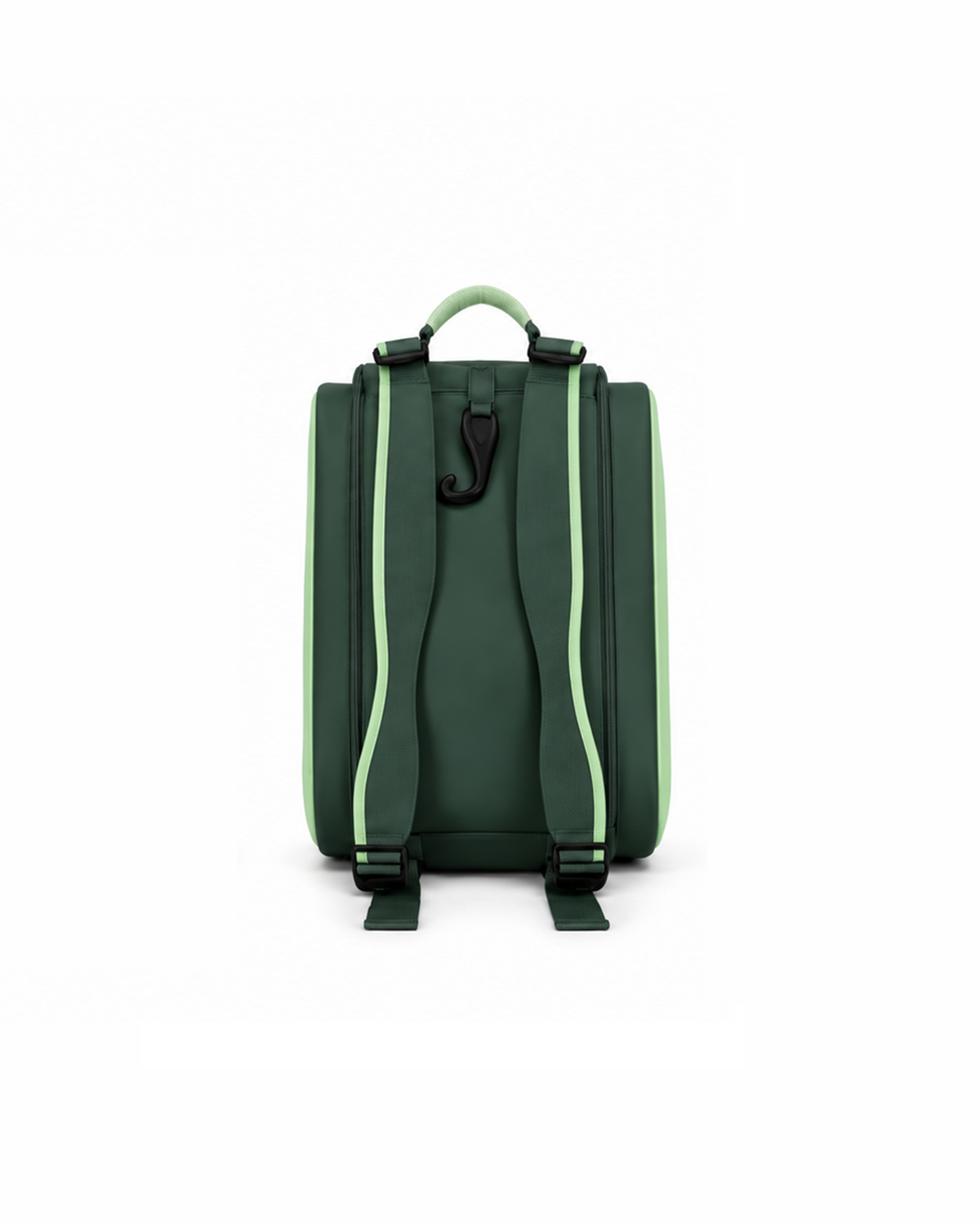 The Wimbledon Green Court Bag – dark green & pale green padel and pickleball court bag – back view