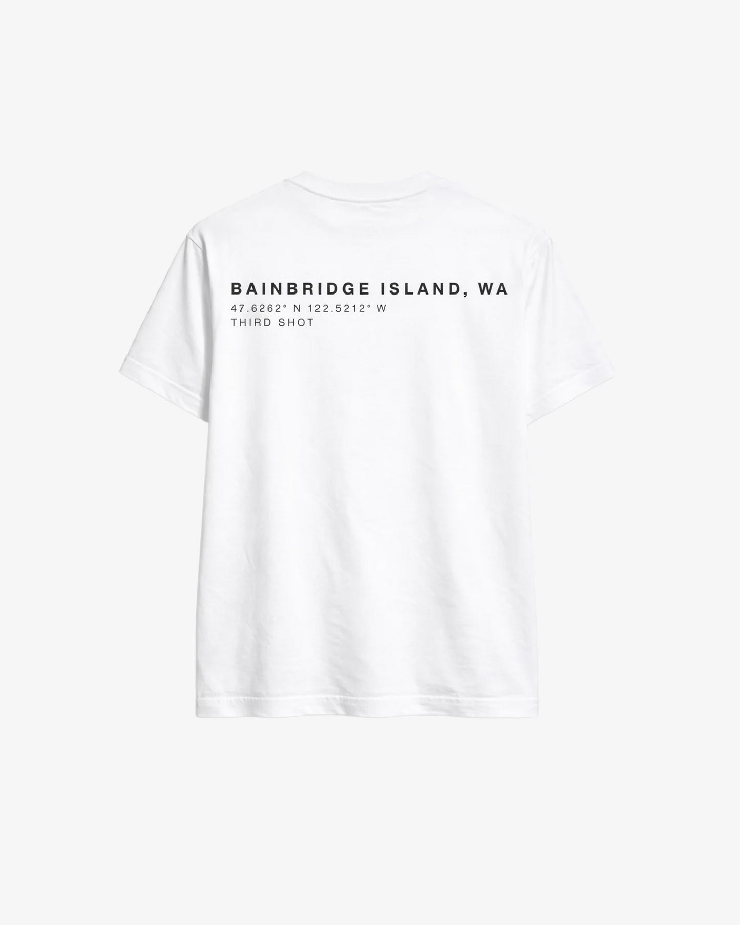 Bainbridge Island Tee 200gsm in White — Third Shot UK pickleball & padel tee