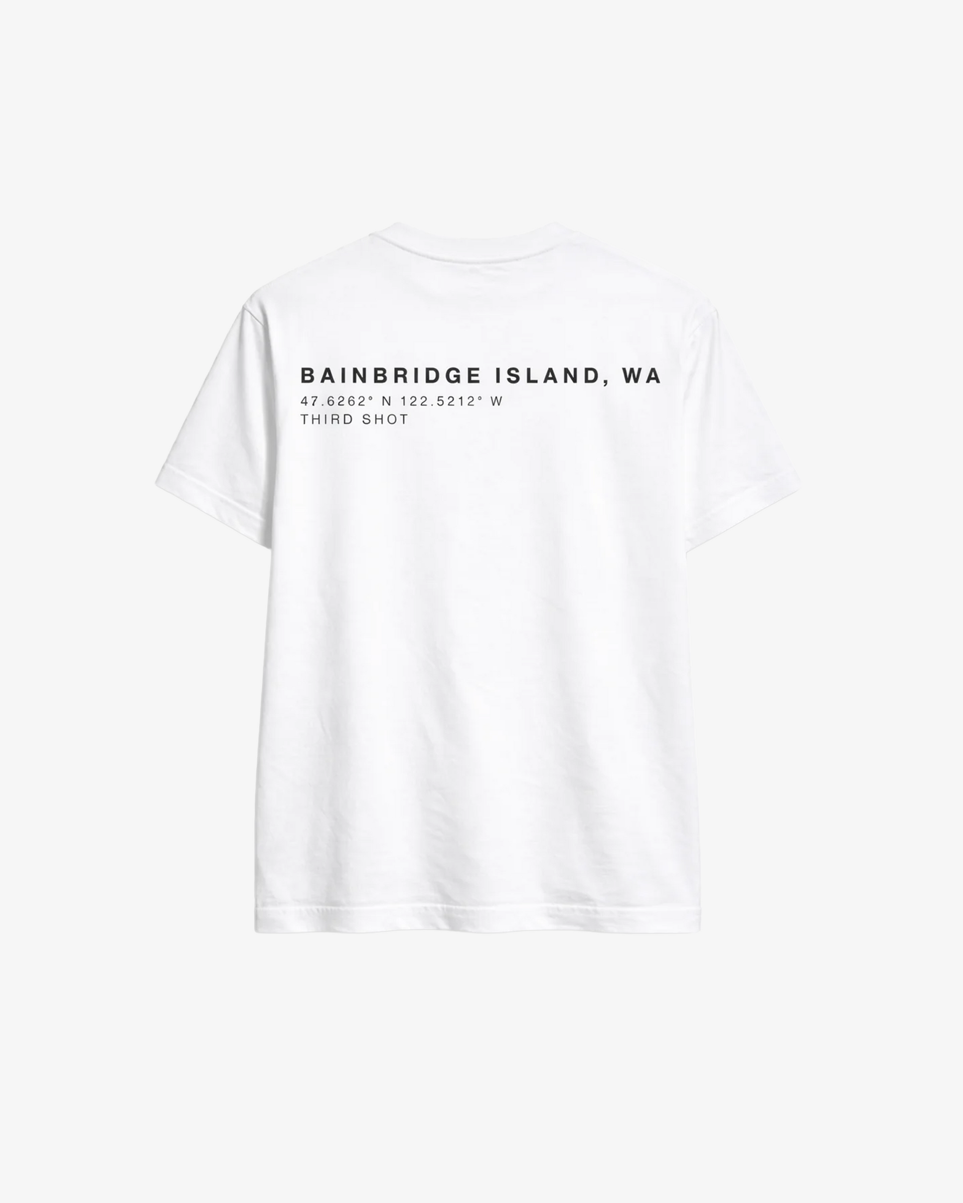 Bainbridge Island Tee 200gsm in White — Third Shot UK pickleball & padel tee