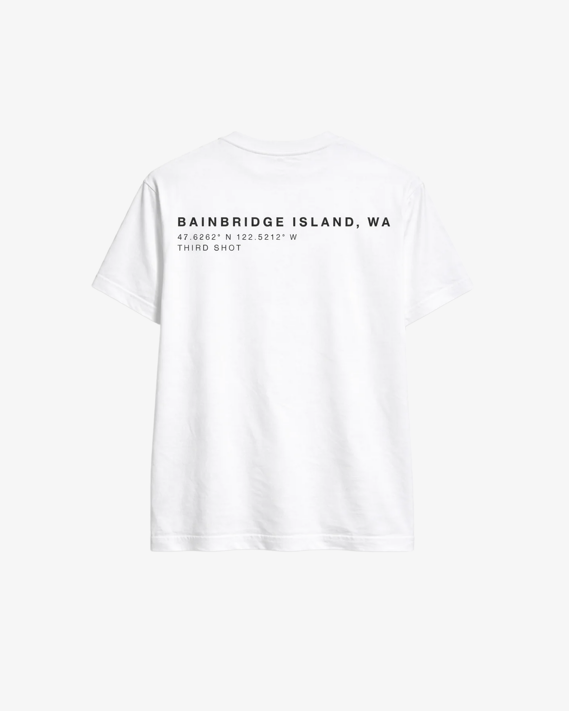Bainbridge Island Tee 200gsm in White — Third Shot UK pickleball & padel tee
