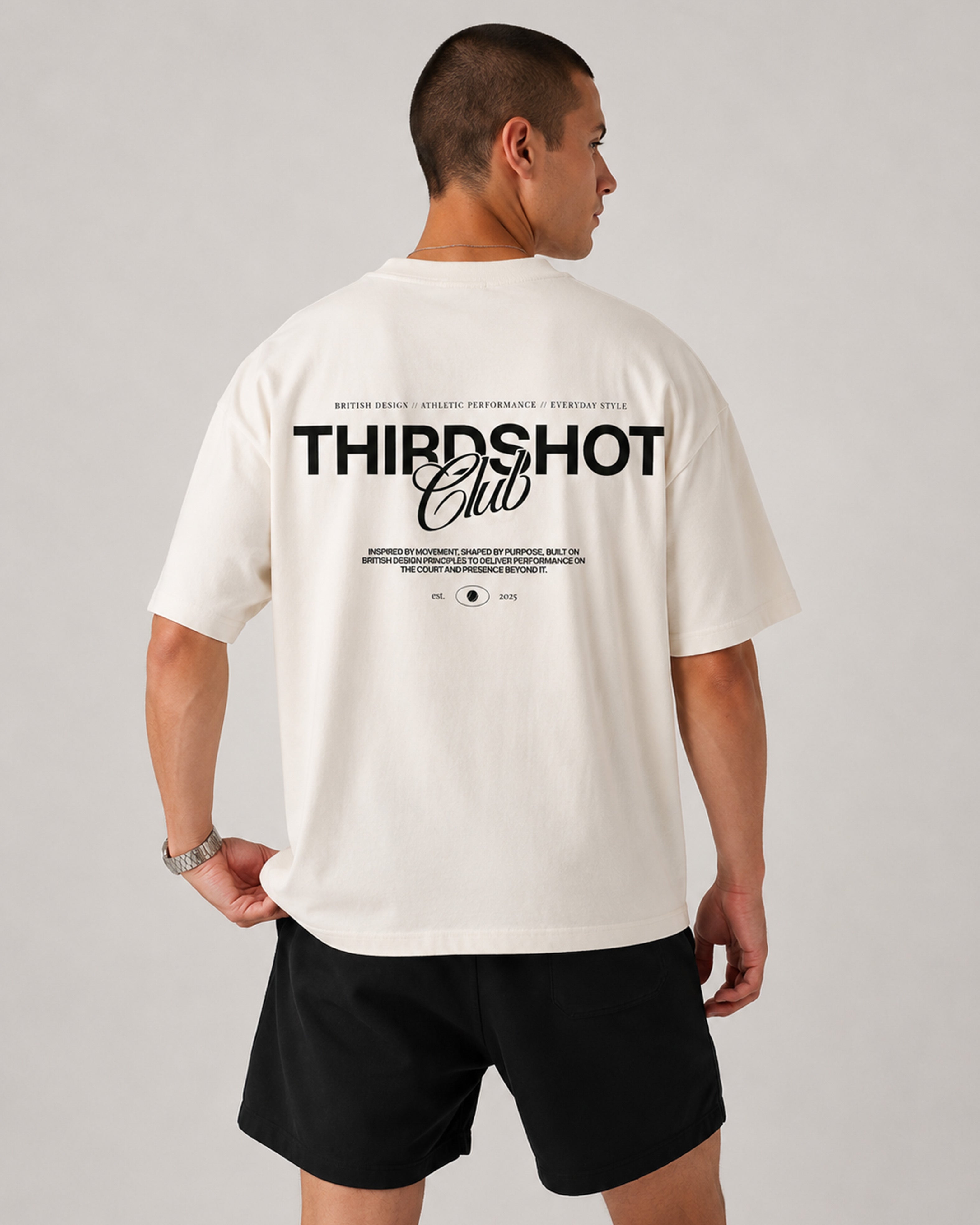 Third Shot Founded Box Tee - Ecru and Black