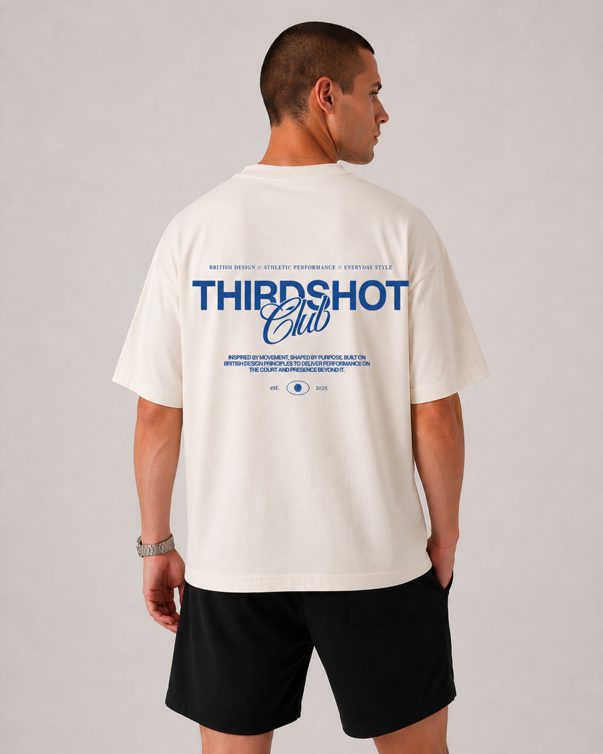 Third Shot Founded Box Tee - Ecru and Blue