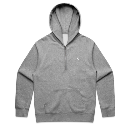 Quarter Zip Hoodie – Relaxed Fit Midweight Cotton Recycled Fleece