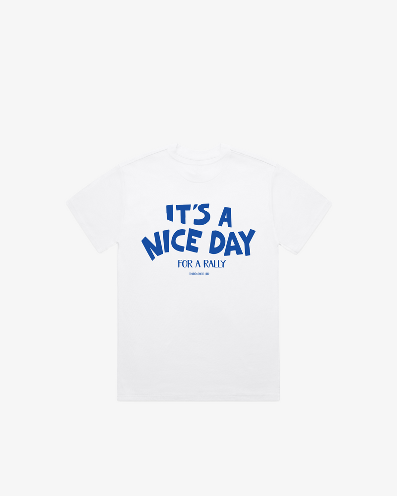 Third Shot Nice Day For a Rally Boxy Tee — padel & pickleball t-shirt