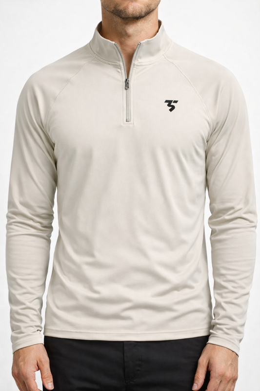 Performance Quarter Zip Sports Top - Stone