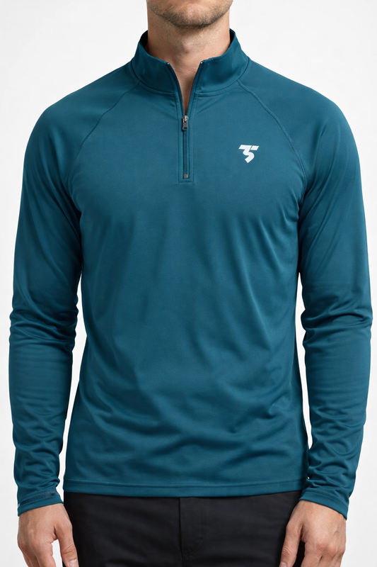 Performance Quarter Zip Sports Top - Teal
