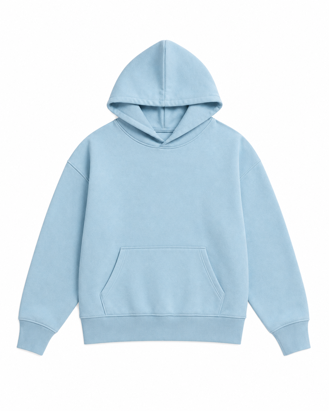 See You On Court hoodie in sky blue, front view with kangaroo pocket