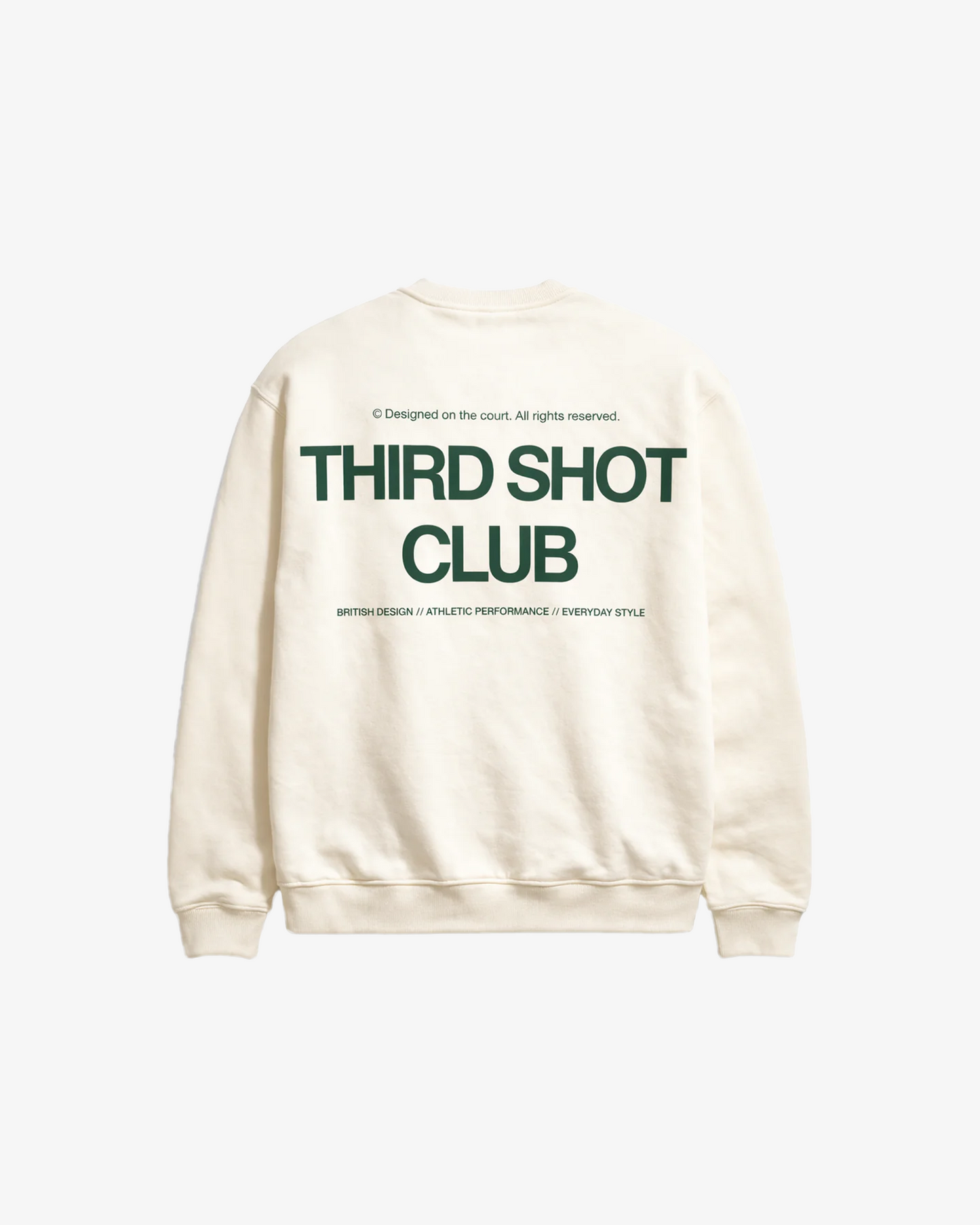 Third Shot Club Oversized Sweatshirt in Cream — Third Shot UK pickleball & padel sweatshirt