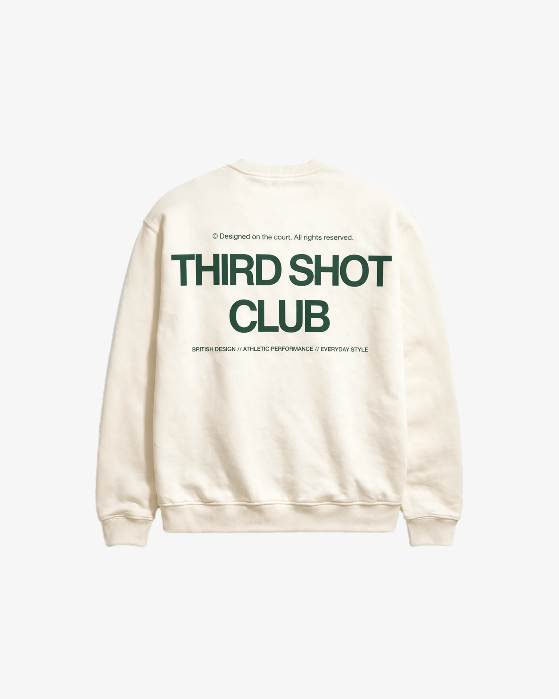 Third Shot Club Oversized Sweatshirt in Cream — Third Shot UK pickleball & padel sweatshirt