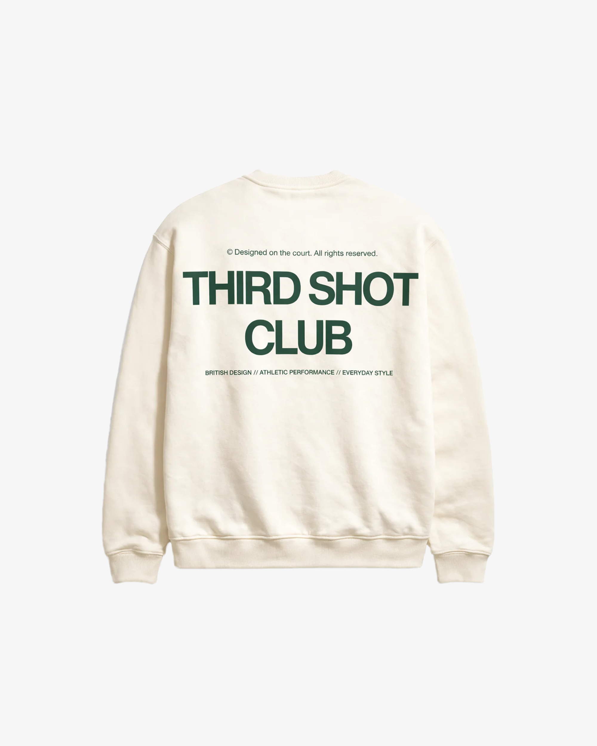 Third Shot Club Oversized Sweatshirt in Cream — Third Shot UK pickleball & padel sweatshirt