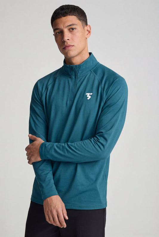 Performance Quarter Zip Sports Top - Teal