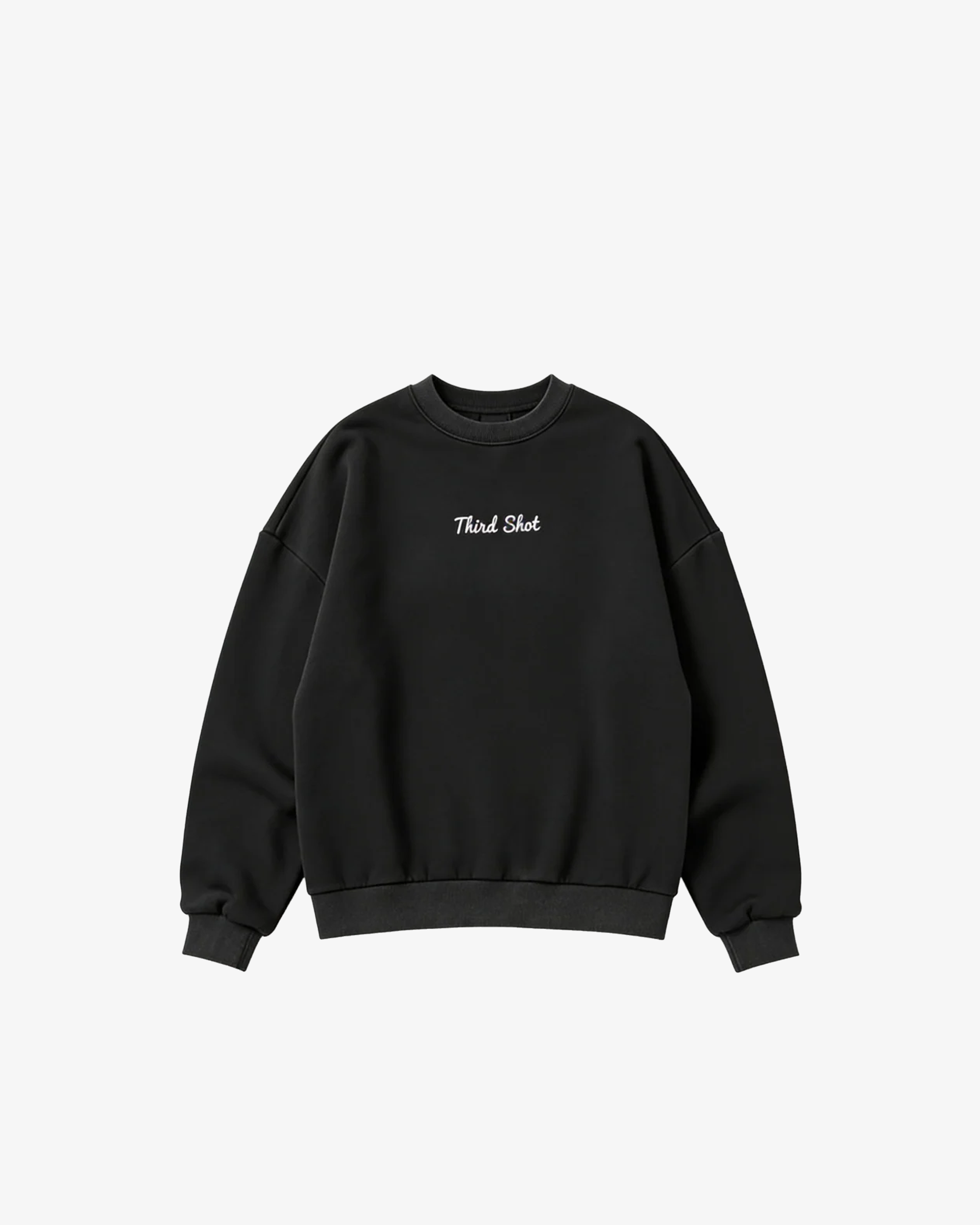 Women's Vintage Heavy Crewneck in Black — Third Shot UK pickleball & padel sweatshirt