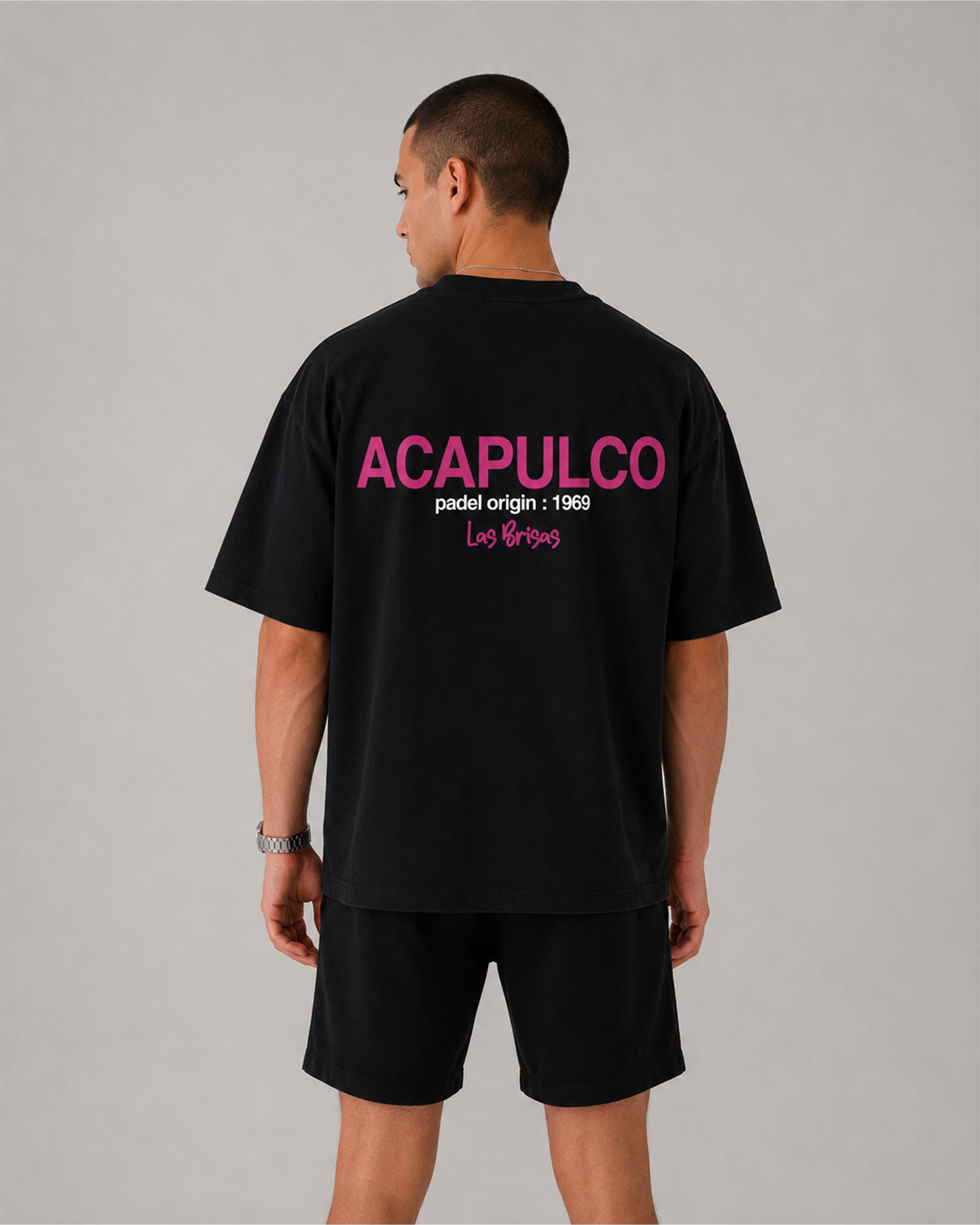 Acapulco Origins T-shirt - Black and Pink