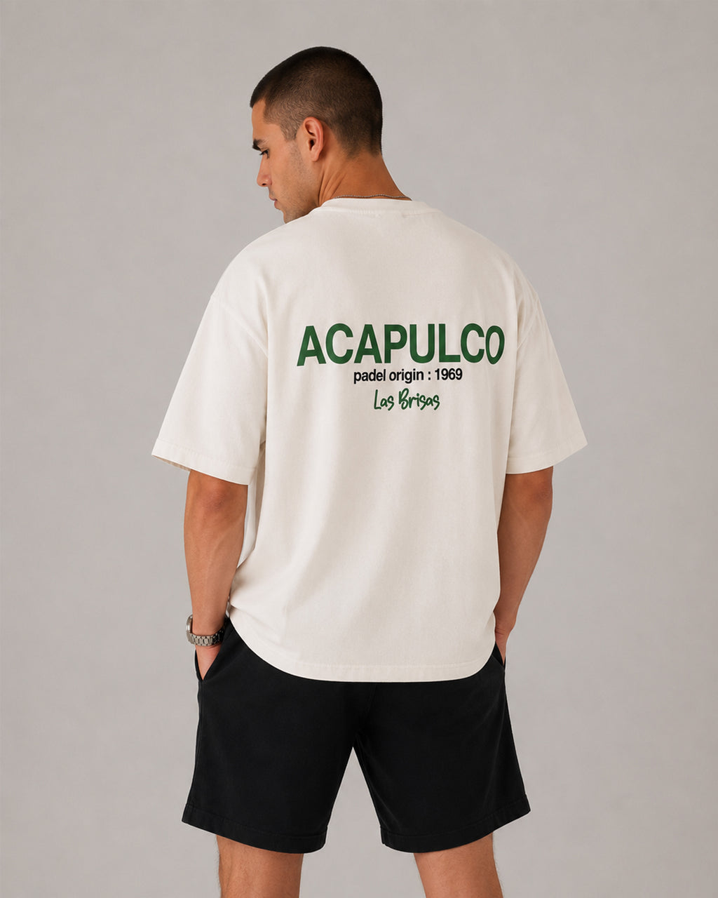 Acapulco Origins T-shirt - Ecru and Green