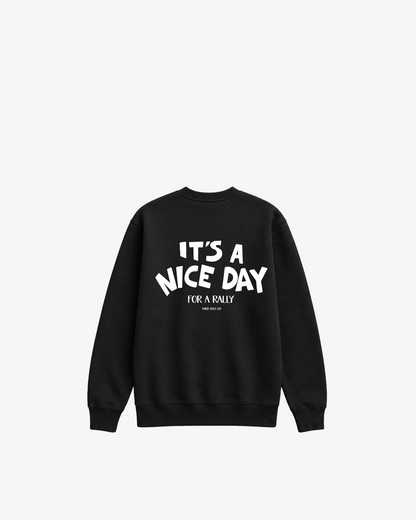Third Shot Nice Day For a Rally Relaxed Crewneck — padel & pickleball sweatshirt