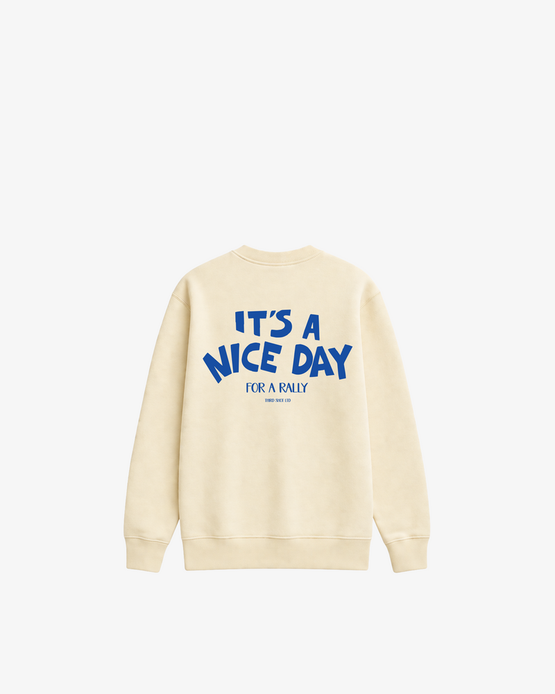 Third Shot Nice Day For a Rally Relaxed Crewneck — padel & pickleball sweatshirt