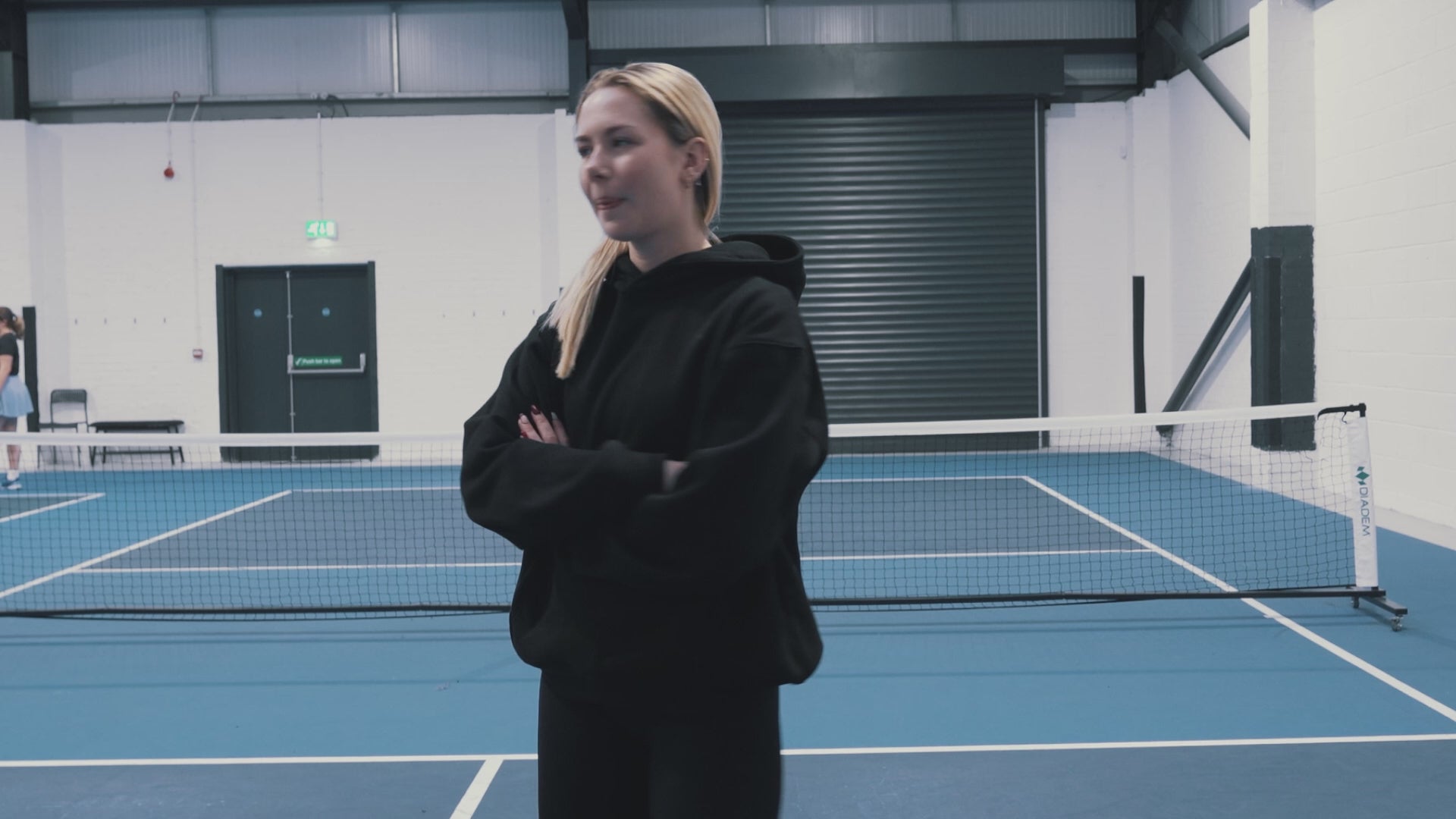 Third Shot promo video featuring a model in Third Shot courtwear on an indoor padel court