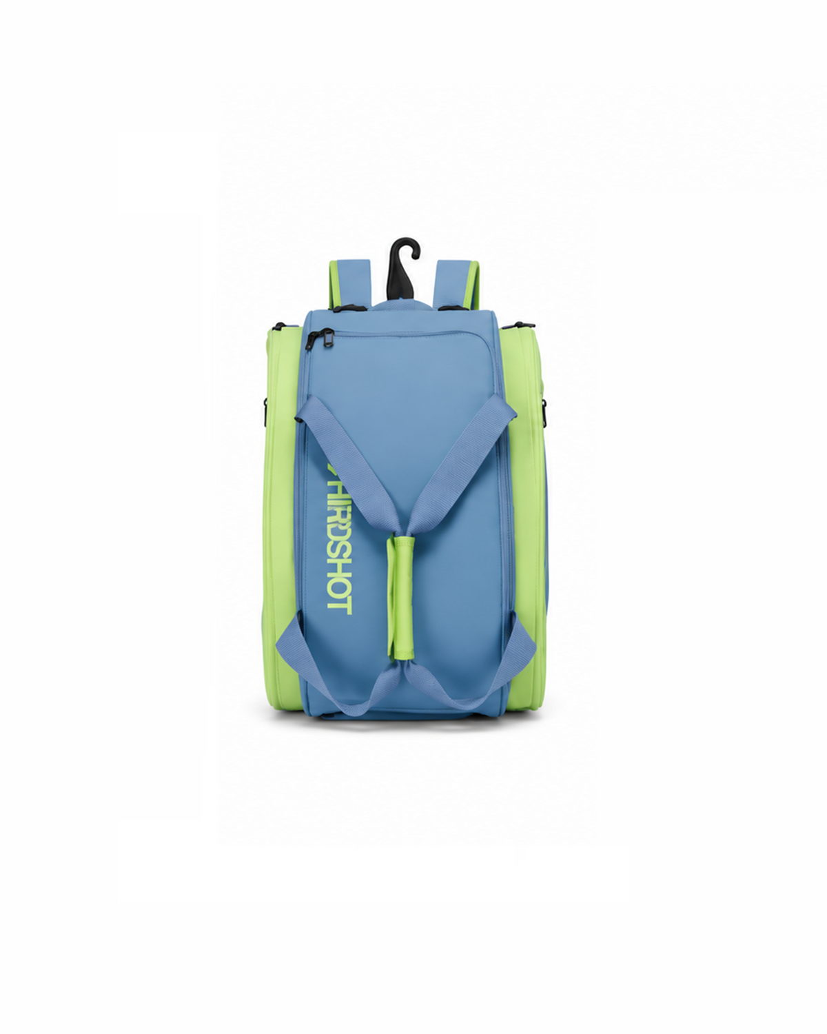 The Miami Court Bag – sky blue & lime green padel and pickleball court bag – front view