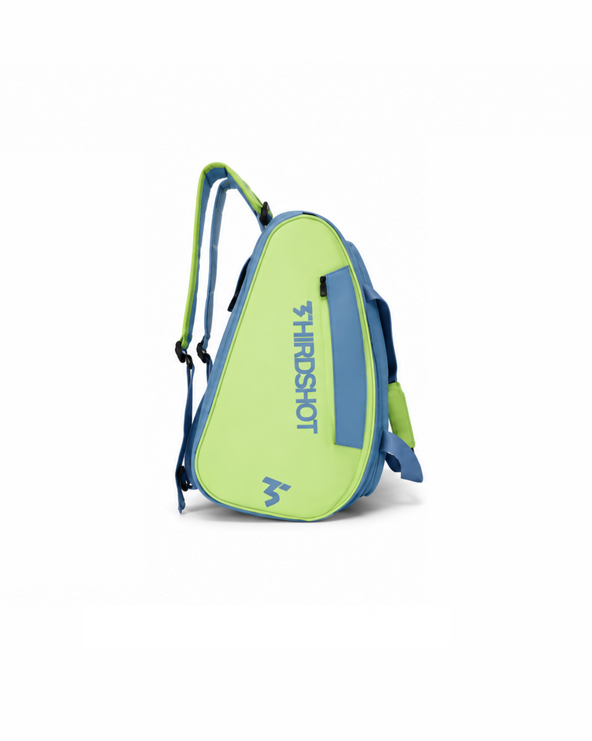 The Miami Court Bag – sky blue & lime green padel and pickleball court bag – side view
